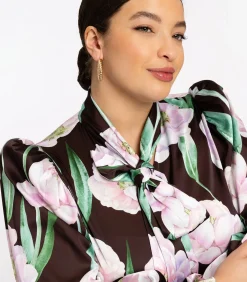 YOEK Dames Blouse print brown Outlet