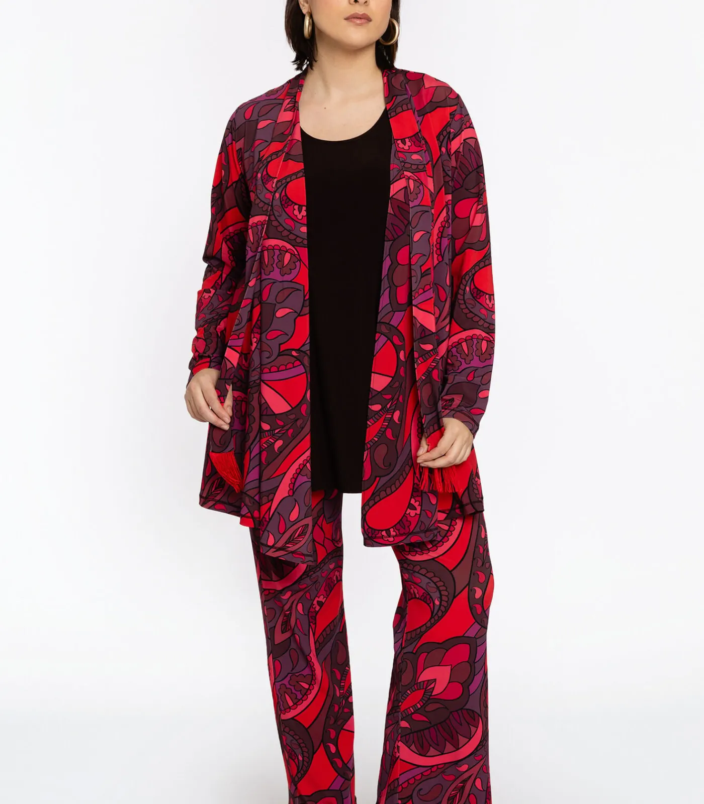 YOEK Dames Broek boot cut red Best
