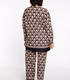 YOEK Dames Broek met een elastieken tailleband purple Clearance