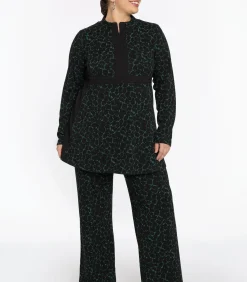 YOEK Dames Broek met een elastieken tailleband green Discount