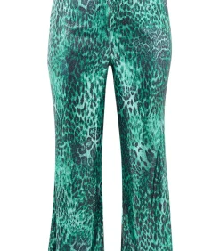 YOEK Dames Broek met een elastieken tailleband green Outlet