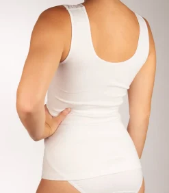 Ten Cate Dames hemd kant / Singlet Lace - 32291 - Kanten vrouwen onderhemd - Brede bandjes - Biologisch katoen white Outlet
