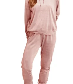Apollo Dames huispak Fleece - Loungeset - Vrouwen warm pyjama pak pink Best
