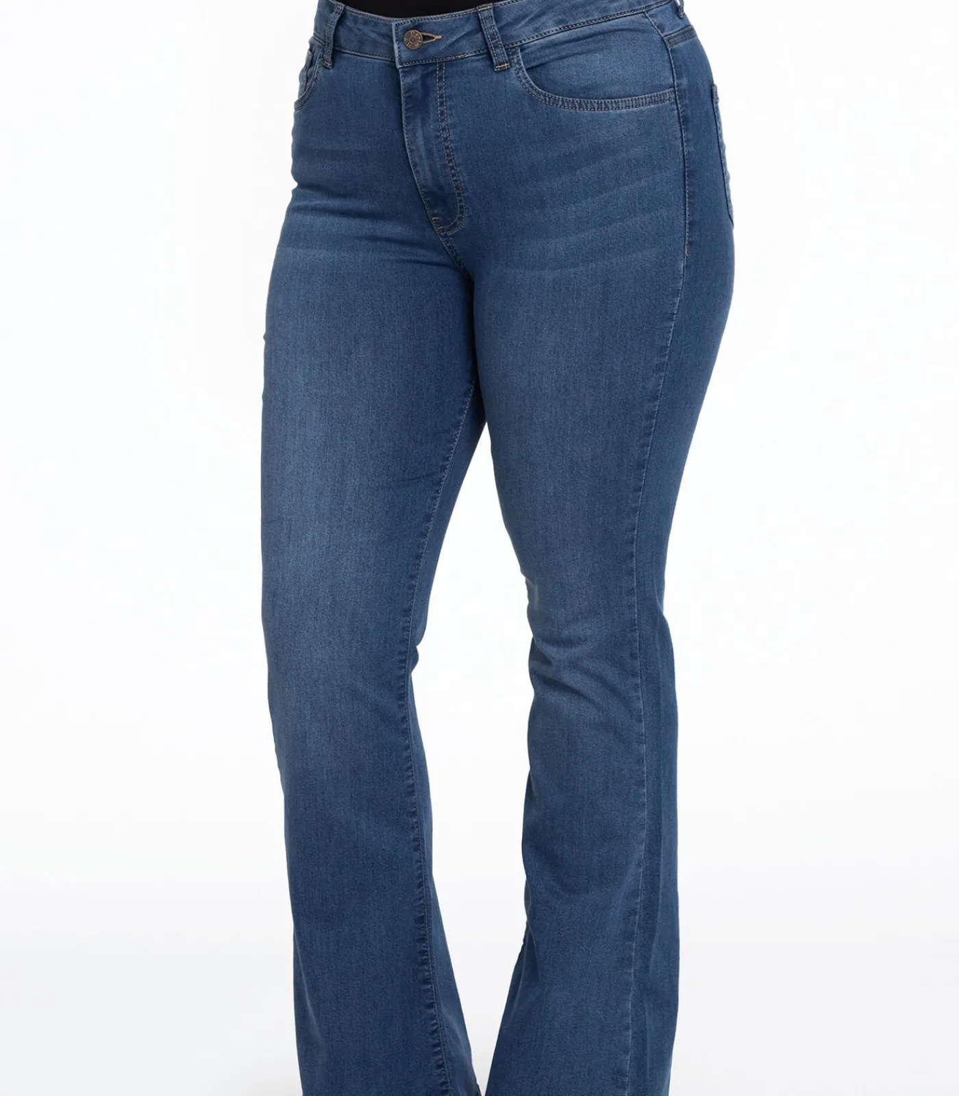 YOEK Dames Jeans Flare Fit Indigo Discount