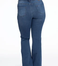 YOEK Dames Jeans Flare Fit Indigo Discount