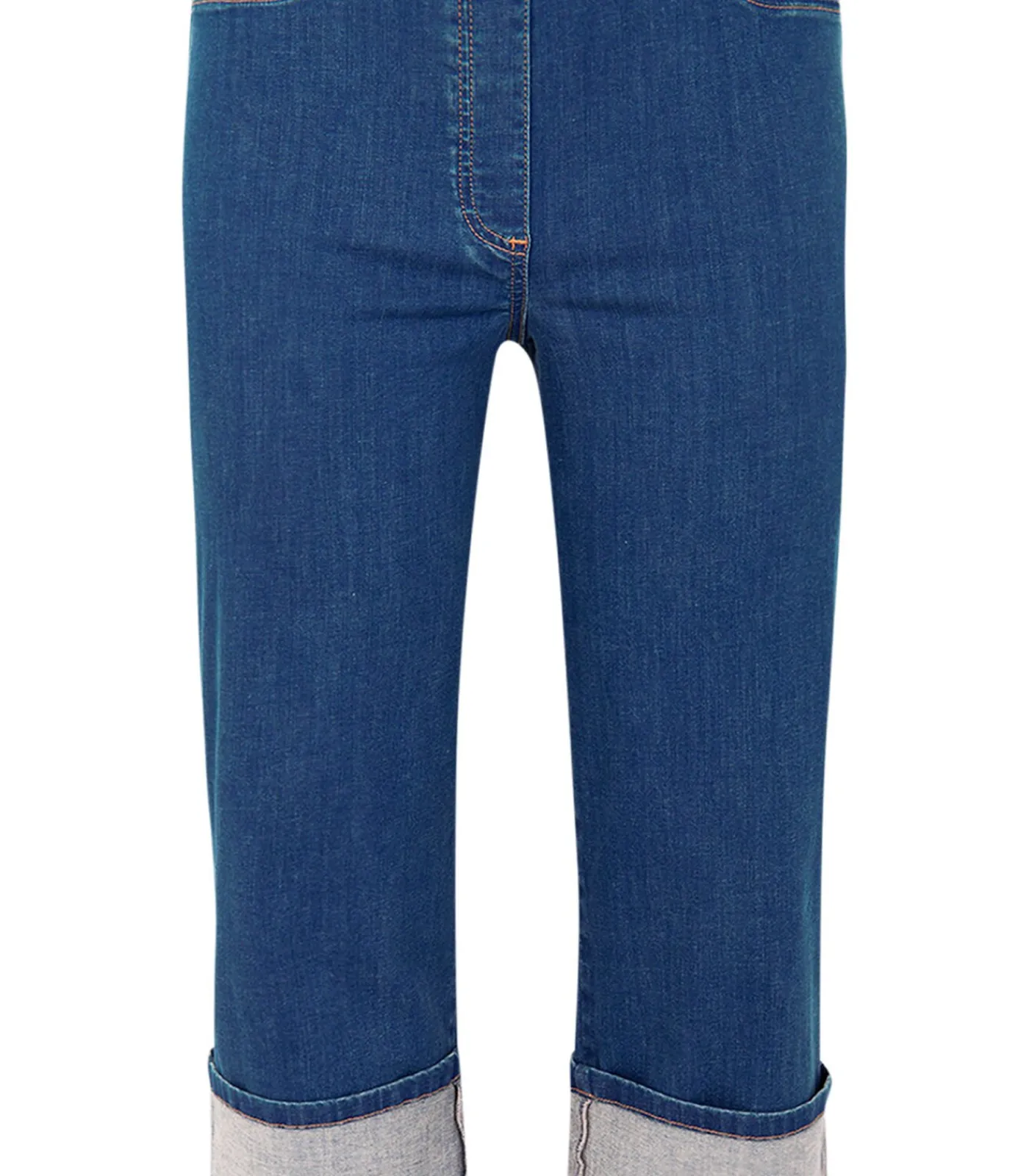 YOEK Dames Jeans met een elastieken tailleband Indigo