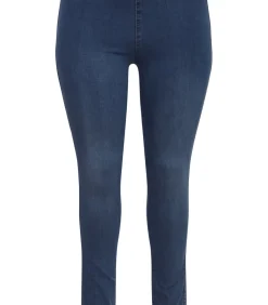 YOEK Dames Jeans met een elastieken tailleband blueJeans Clearance