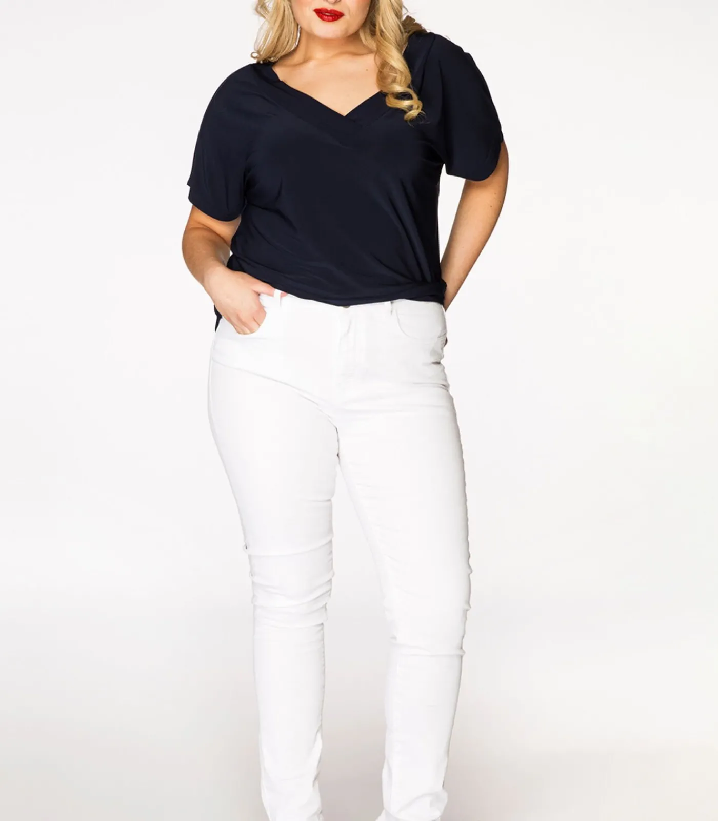 YOEK Dames Jeans skinny white Hot