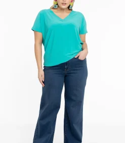 YOEK Dames Jeans Wide Fit Indigo Sale