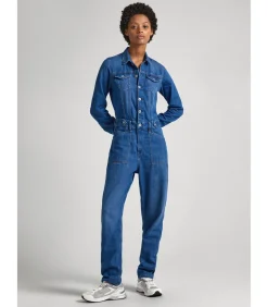 Pepe Jeans Dames jumpsuit Hunter Utility blue Online