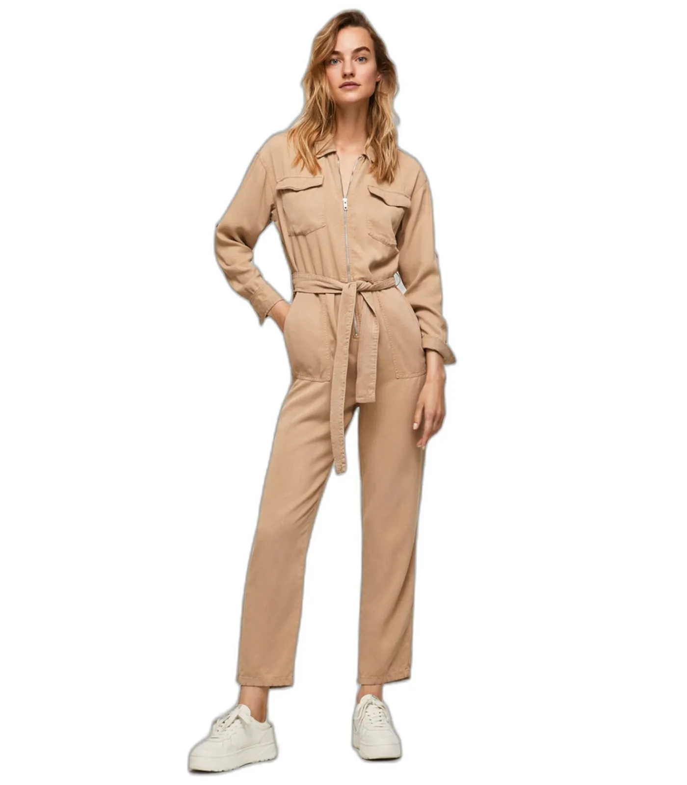 Pepe Jeans Dames jumpsuit Jeans Lola beige Hot