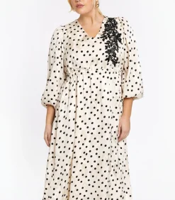 YOEK Dames Jurk print taupe Hot