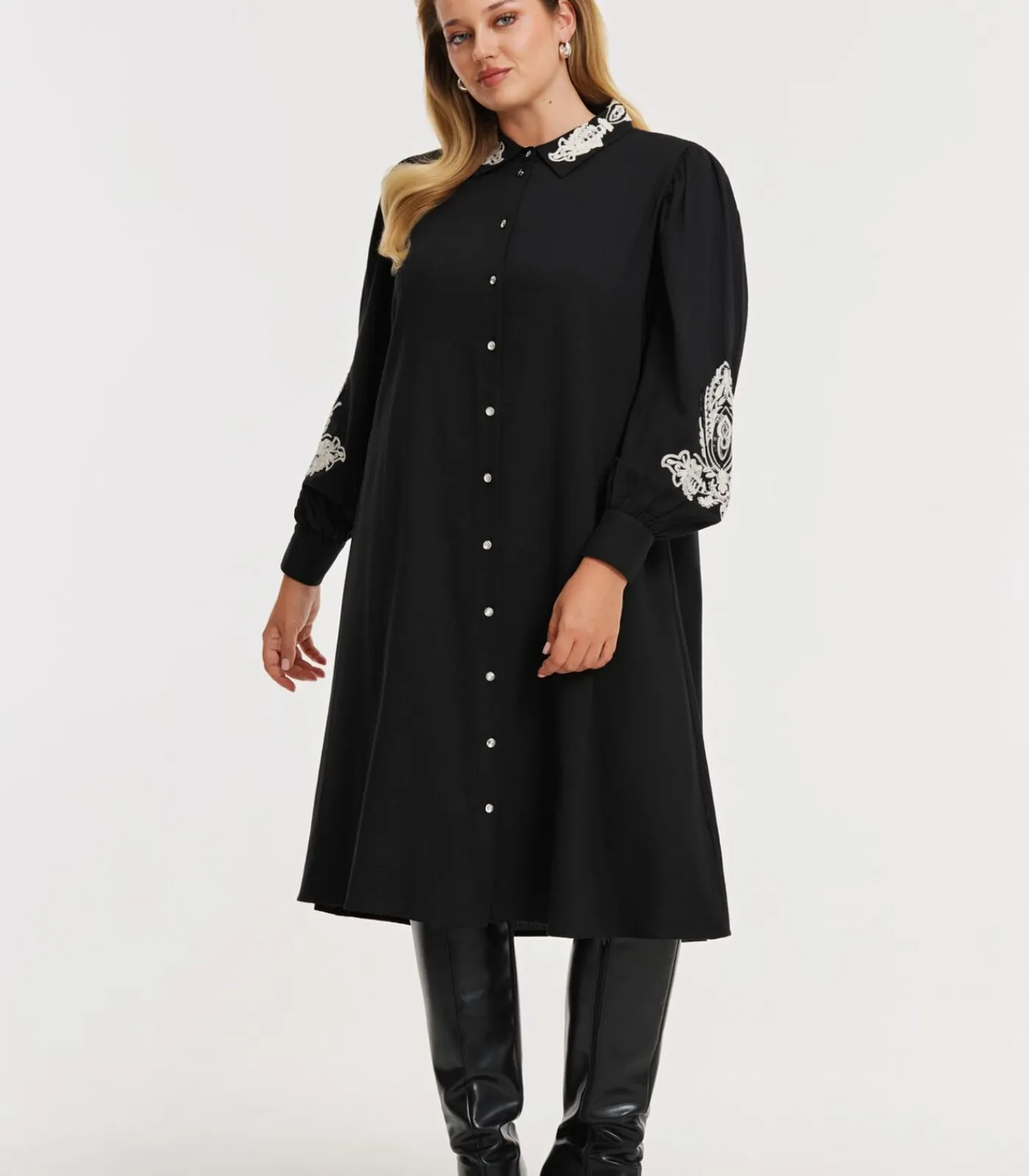 YOEK Dames Jurk print black Clearance