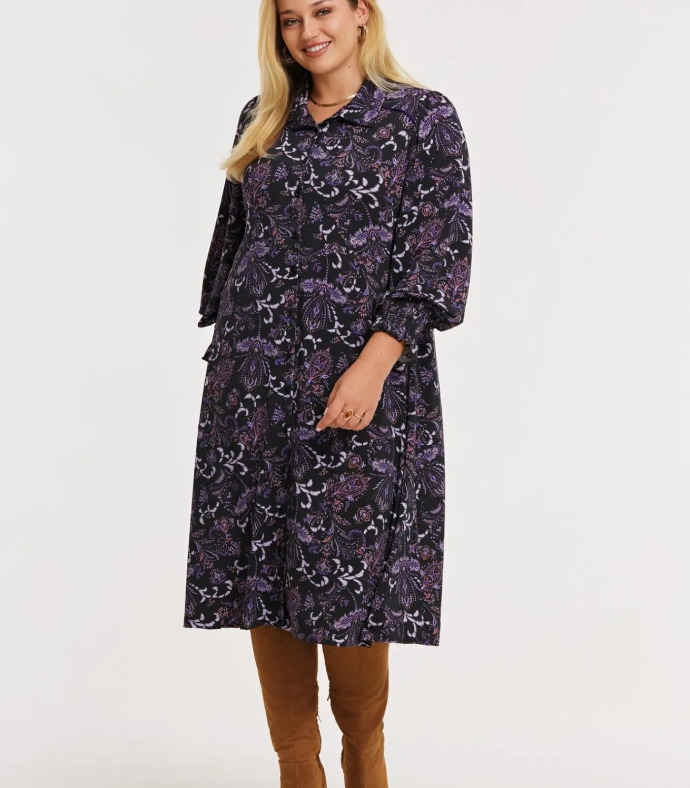 YOEK Dames Jurk print purple Sale