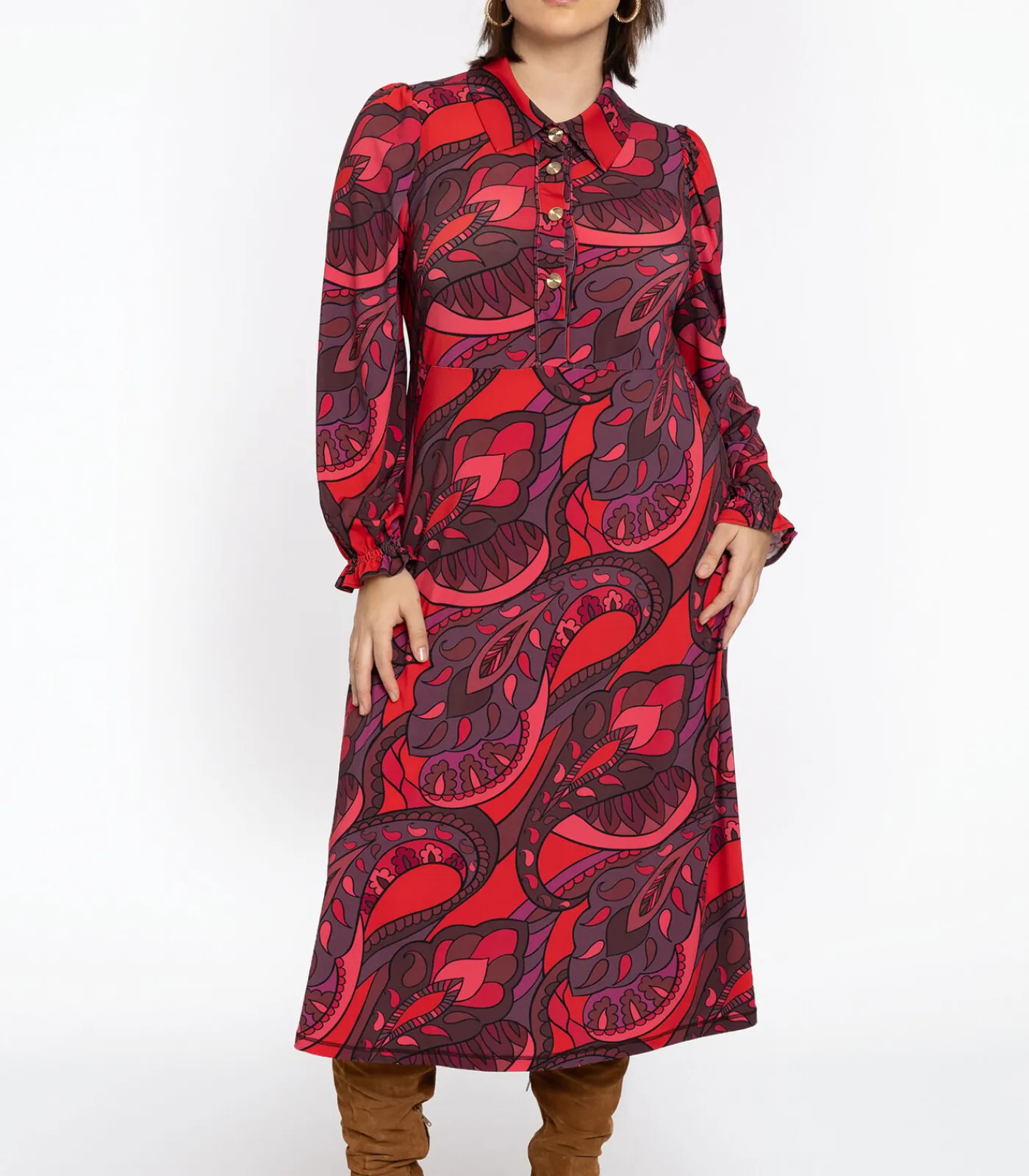 YOEK Dames Jurk print red Discount
