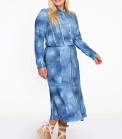 YOEK Dames Rok print blue Clearance