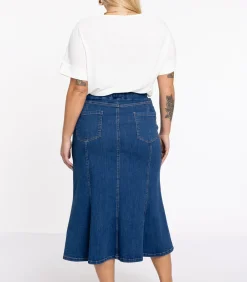 YOEK Dames Rok Spijker look Indigo Best
