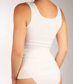 Ten Cate Dames singlet / Hemd - 32286 - Biologisch katoenen onderhemd - Brede bandjes - Wit - Zwart - Huidskleur white Online