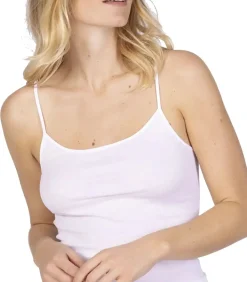 Nina from C. Dames spaghetti hemd biologisch katoen - Onderhemd - vrouwen singlet 100% katoen white Online
