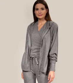ISOTONER Dames sweatshirt met capuchon Heather grijs gray