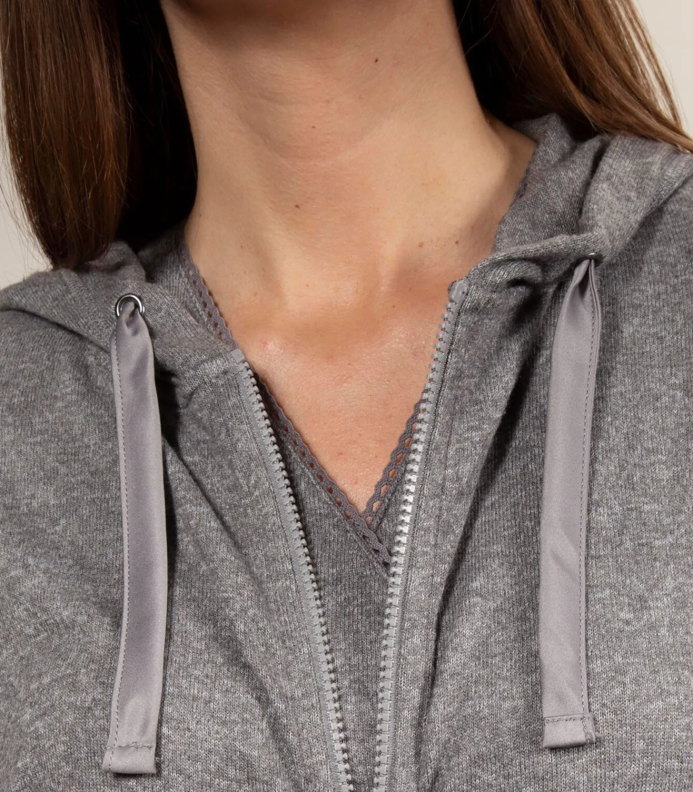 ISOTONER Dames sweatshirt met capuchon Heather grijs gray