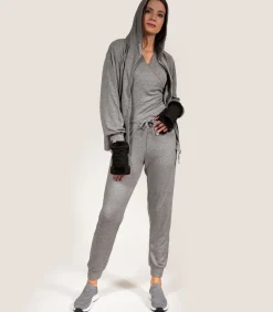 ISOTONER Dames sweatshirt met capuchon Heather grijs gray