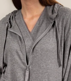 ISOTONER Dames sweatshirt met capuchon Heather grijs gray