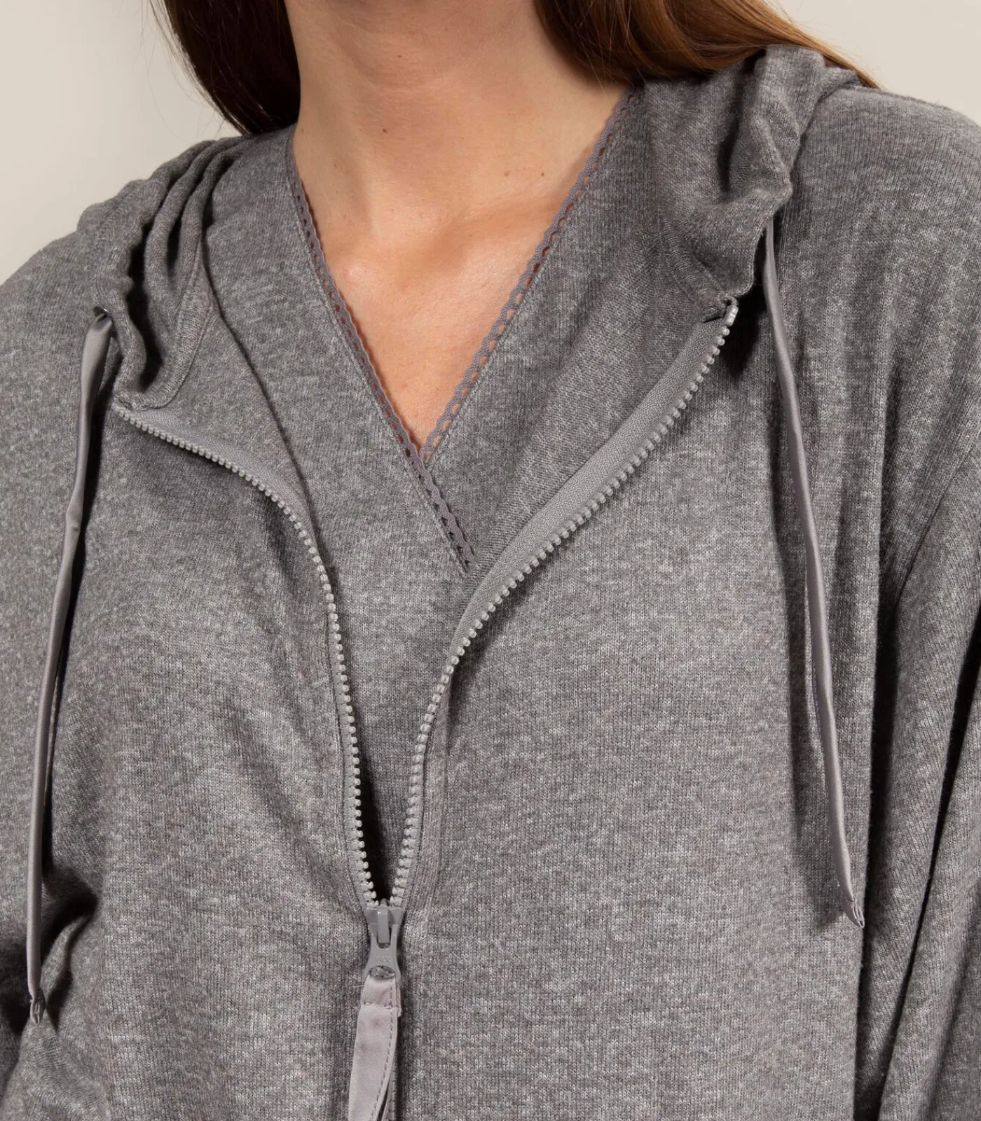 ISOTONER Dames sweatshirt met capuchon Heather grijs gray