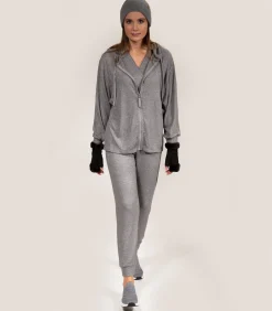 ISOTONER Dames sweatshirt met capuchon Heather grijs gray