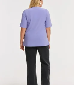 YOEK Dames T-shirt met v-hals lilac Clearance