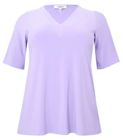 YOEK Dames T-shirt met v-hals lilac Clearance