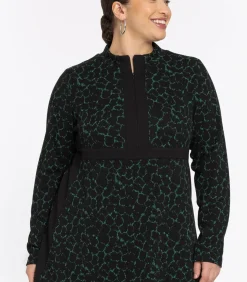 YOEK Dames Tuniek met rits green Outlet