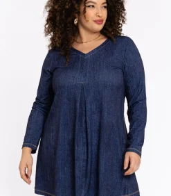 YOEK Dames Tuniek wijde pasvorm blue Online