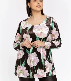YOEK Dames Tuniek wijde pasvorm brown New