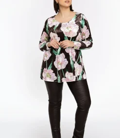 YOEK Dames Tuniek wijde pasvorm brown New