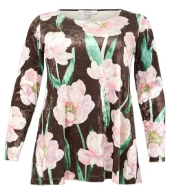 YOEK Dames Tuniek wijde pasvorm brown New