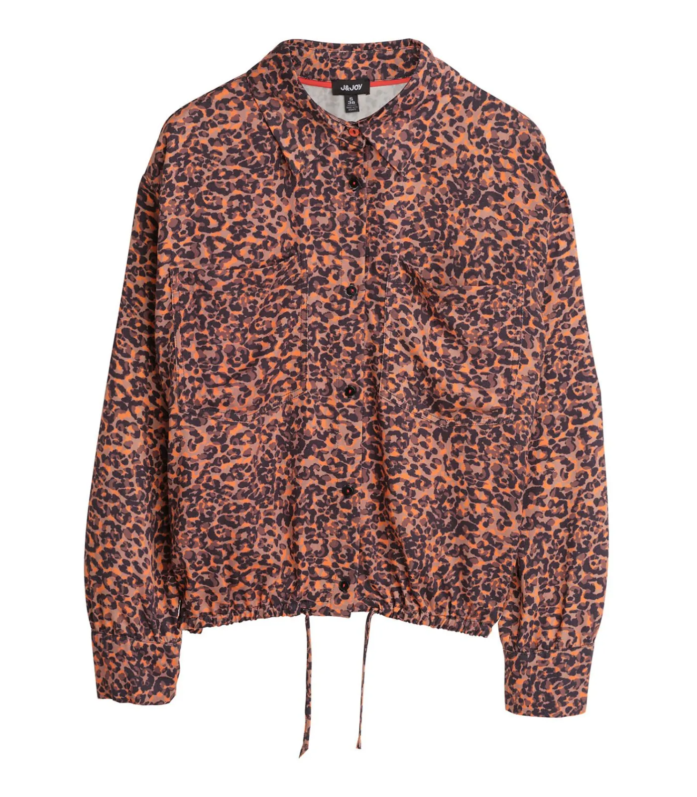J&JOY Damesblouse met luipaardprint en zakken multicolor Clearance