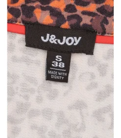 J&JOY Damesblouse met luipaardprint en zakken multicolor Clearance
