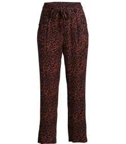 J&JOY Damesbroek met luipaardprint en strikceintuur multicolor Outlet