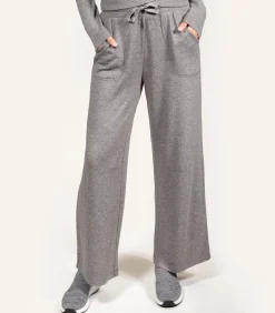 ISOTONER Damesbroek met wijde pijpen Heidegrijs gray Best