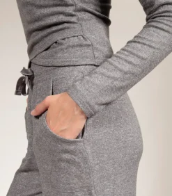 ISOTONER Damesbroek met wijde pijpen Heidegrijs gray Best