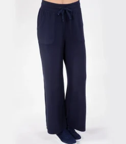 ISOTONER Damesbroek met wijde pijpen Navy navyBlue Hot