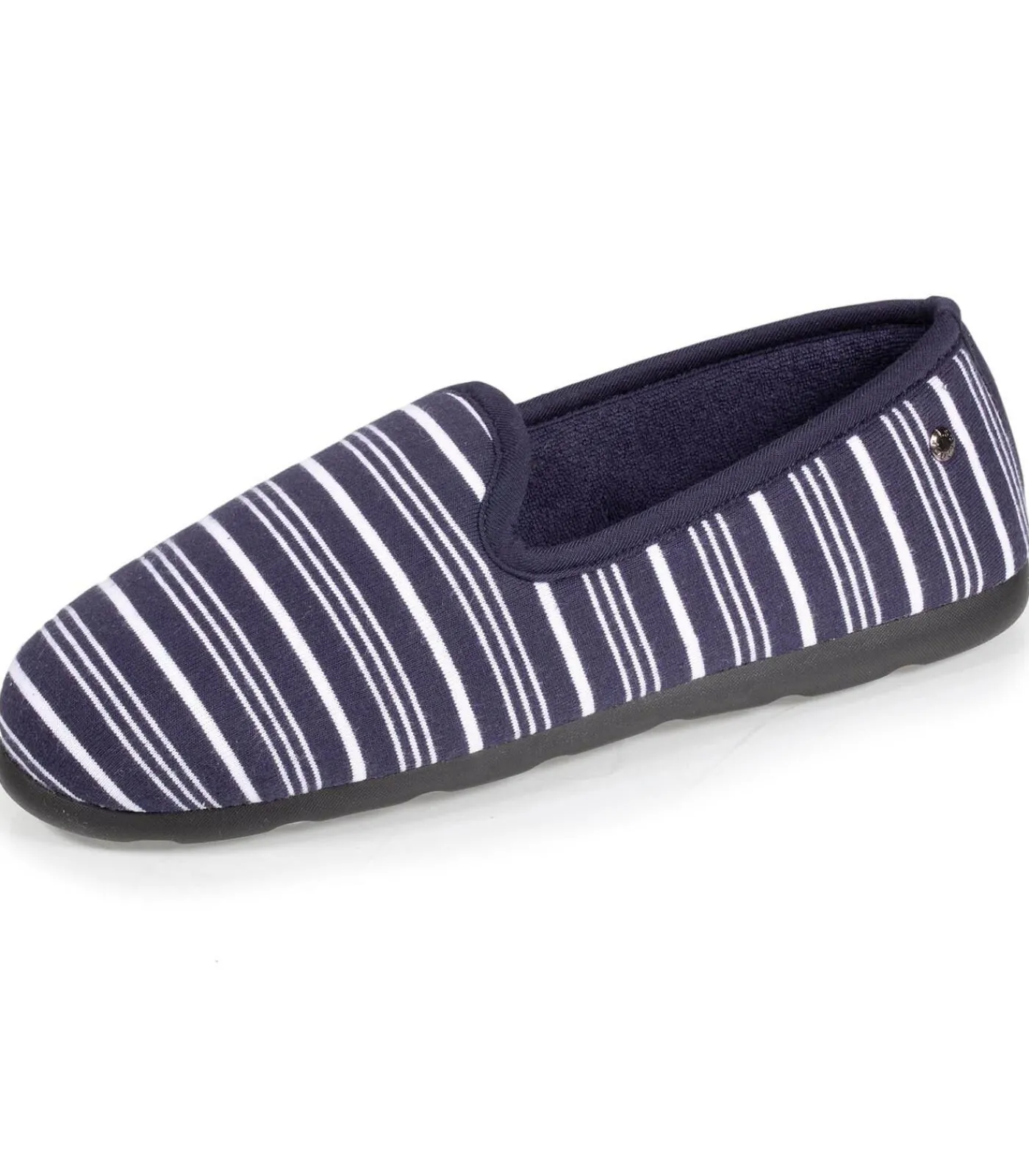 ISOTONER Damesslippers charentaise Gestreept navyBlue Hot