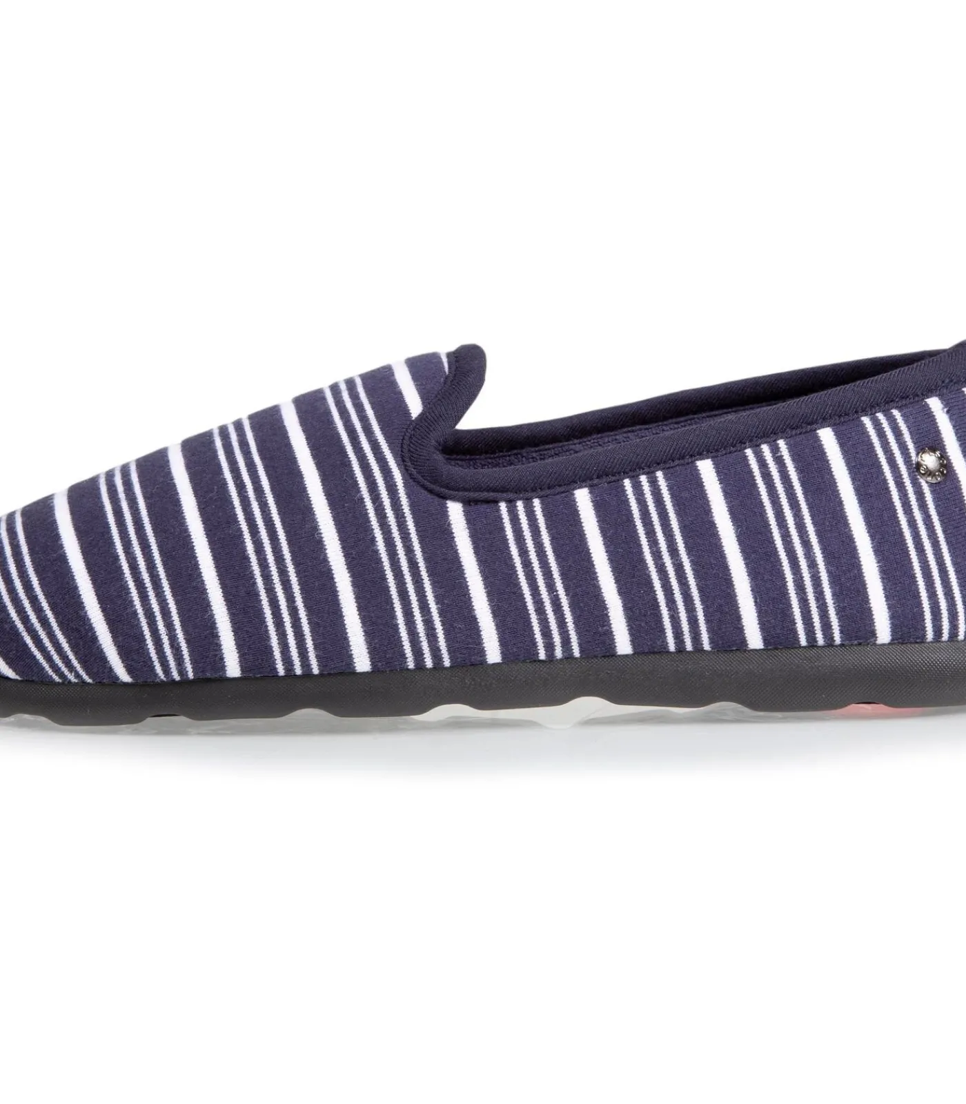 ISOTONER Damesslippers charentaise Gestreept navyBlue Hot