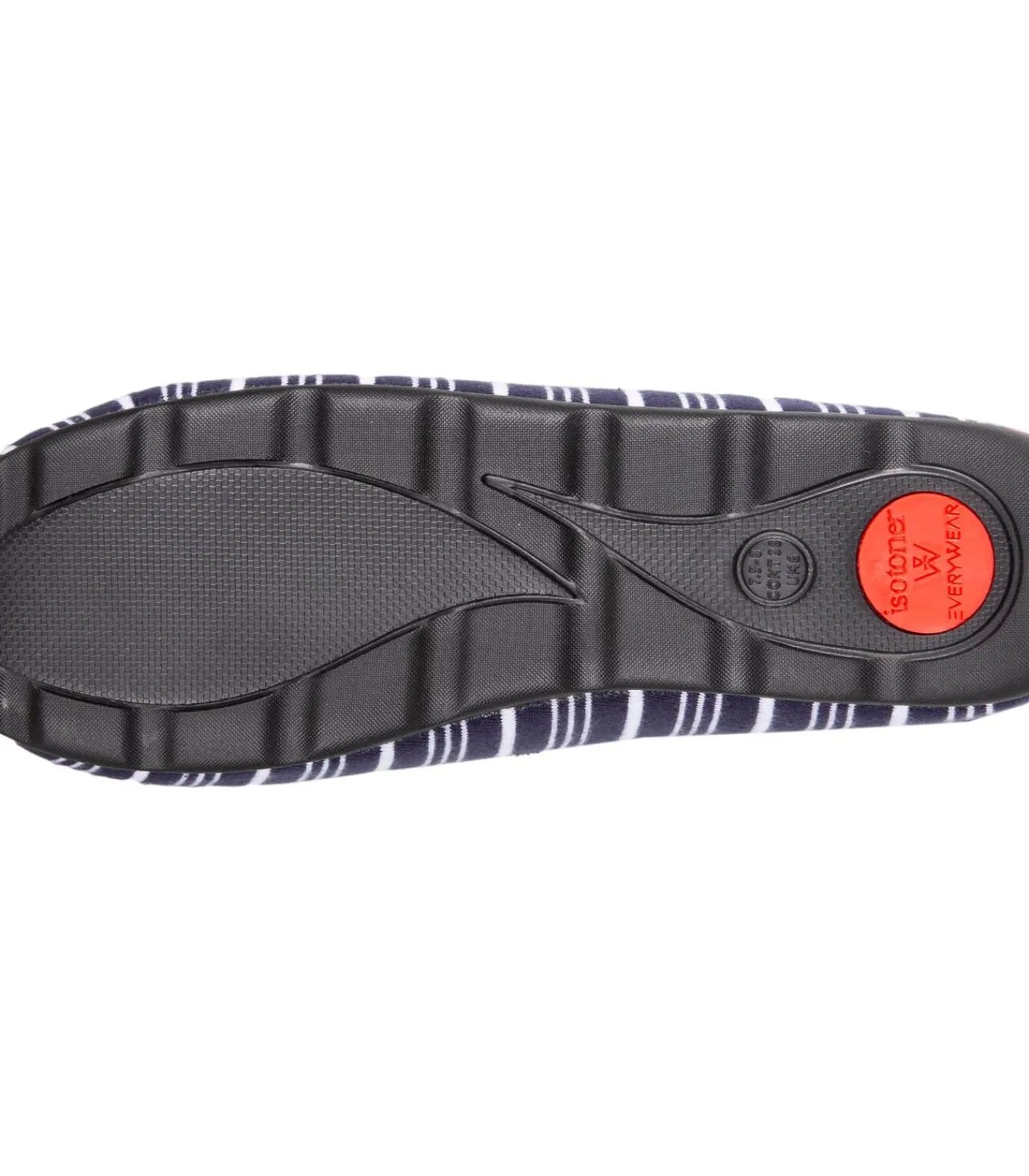 ISOTONER Damesslippers charentaise Gestreept navyBlue Hot