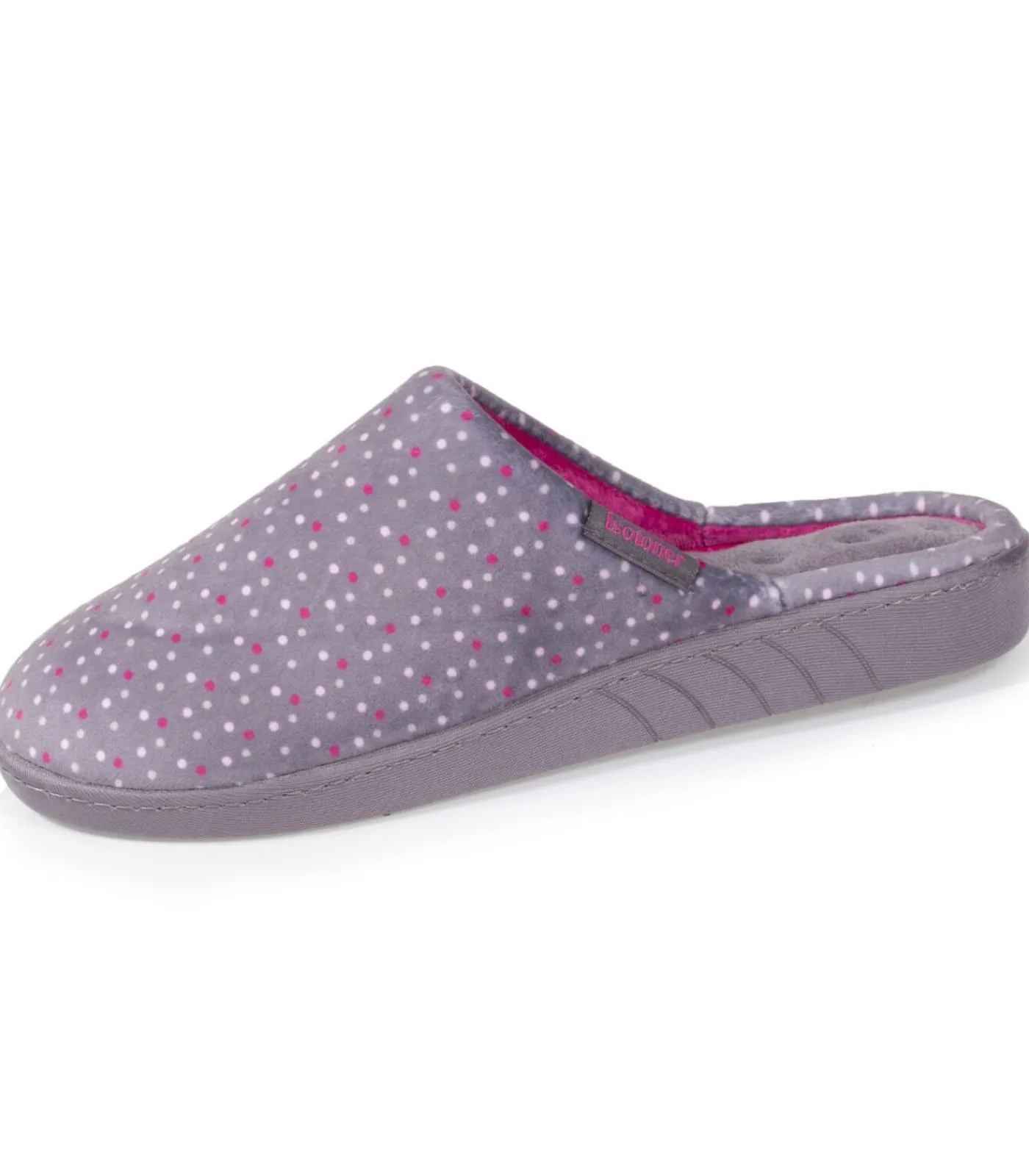 ISOTONER Damesslippers Pois Violet black Best