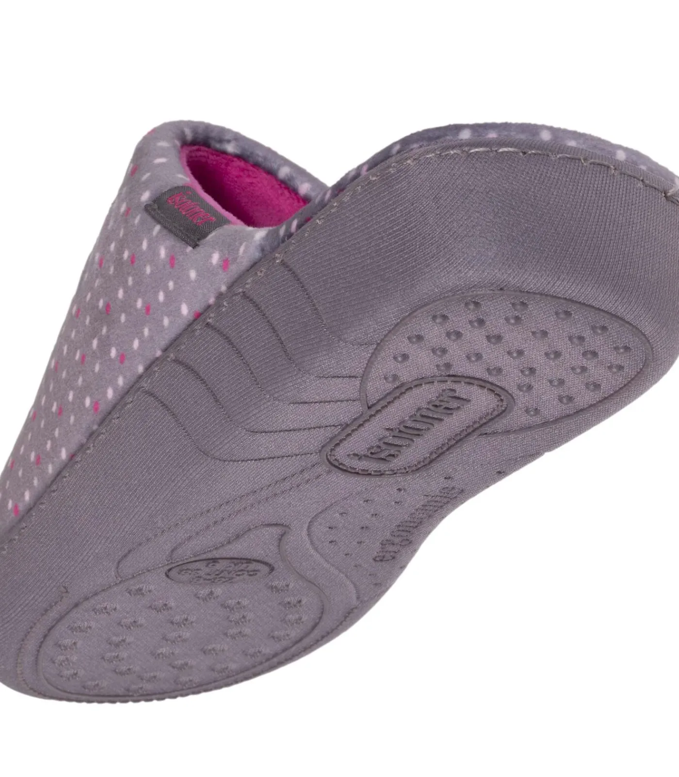 ISOTONER Damesslippers Pois Violet black Best