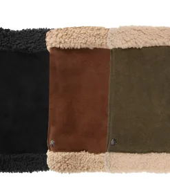 ISOTONER Dameswanten van leer en imitatiebont Cognac brown New