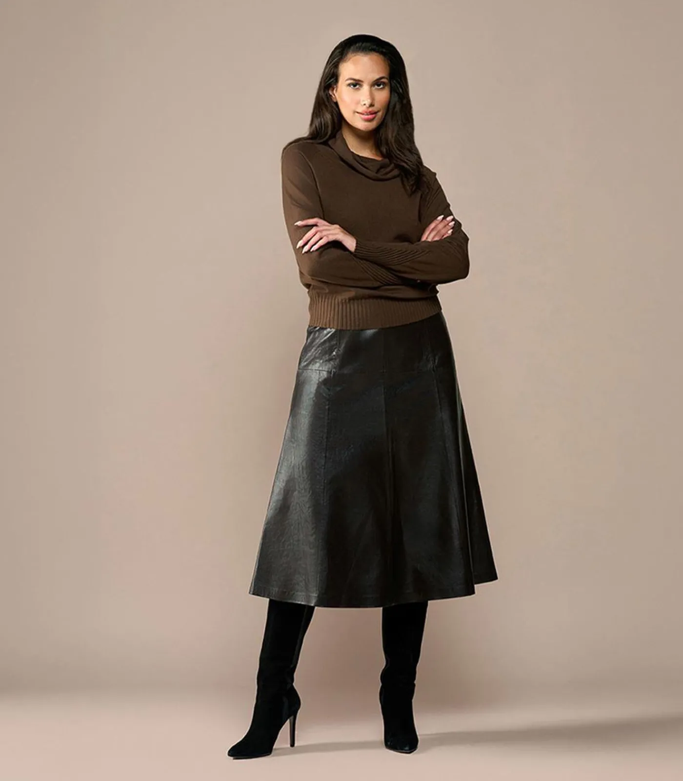 Mart Visser Delilah Leren Rok Donkerbruin darkBrown Best