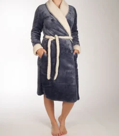 Pastunette Deluxe - Dames Badjas Fleece - Dark - Maat L blue Clearance